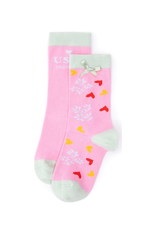 U.s. Polo Assn. Kız Çocuk Pembe Çorap Soket 50298854-vr041 Pembe