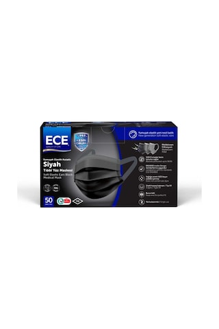Ece Maske Gövdeden Lastikli Siyah 50'li Renkli