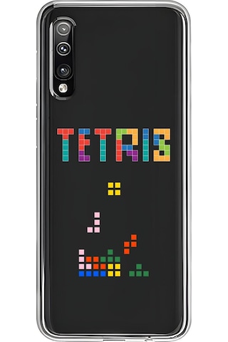 Samsung Galaxy A50 Uyumlu Şeffaf Kılıf 3 Tetris Tasarımlı