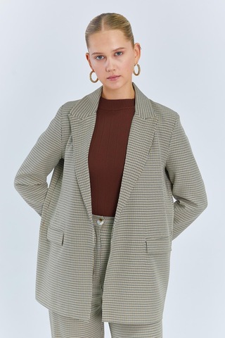 Mixray 4580 Kadın Pitikare Blazer Ceket Vizon