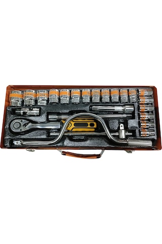 Dorf 1/2 Lokma Seti Metal 6 Köşe Cırcır Kolu Metal Çantalı