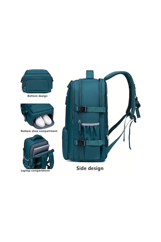 Xuweiwei Large Kapasiteli Army Green Seyahat Sırt Çantası Ayakkabı Bölmeli Hafif Laptop Çantası Şarj Portlu "value":"mavi"