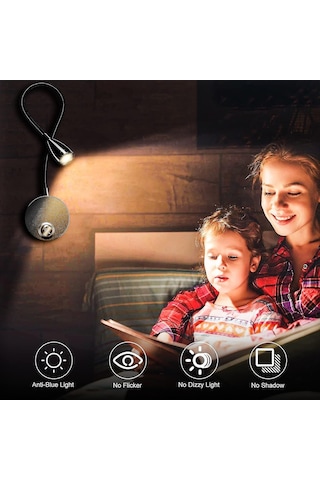 Yatak Başı Duvar Lambası 3w Esnek Boyunlu Led Okuma Lambası Diğer