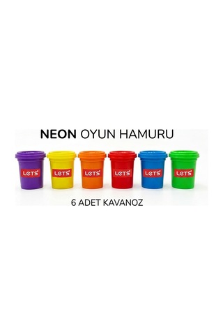 Lets 6 Renk Neon Oyun Hamuru 660 G Çok Renkli