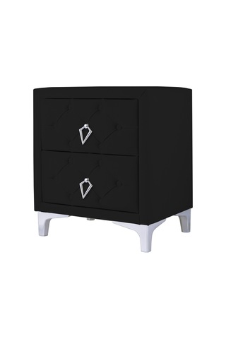 Ruby 2 Çekmeceli Komodin-silver Model Kapitoneli Yatak Odası Iki Çekmeceli Komodin&şifonyer Modeli Siyah