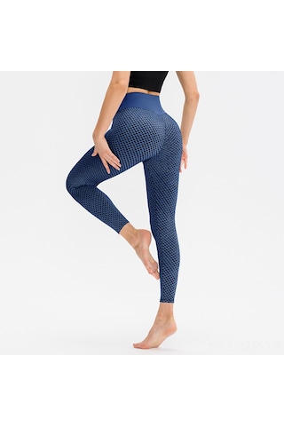 Geeroyoo Yüksek Bel Gönüt Daraltıcı Puf Yaka Yoga Pantolon Kadın, Hızlı Kuruyan Spor Fitness Eşyası, Outdoor Aktivite İçin Dayanıklı Materyal, Mavi, Beden M Mavi