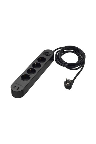 Ikea Koppla 2 Usb Girişli 4'lü Priz, Siyah, 3 M Diğer