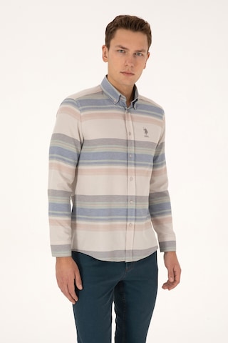 U.s. Polo Assn. Erkek Taş Gömlek Desenli 50316648-vr049 Tas