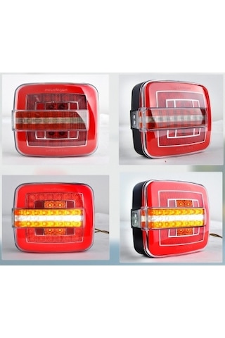 Kare Neon Led 7 Fonksiyonlu Kayar Sinyalli Hamburger Stop Lambası