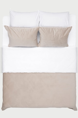 Koza Home Linda Vizon Kadife Çift Kişilik Nevresim Takımı 200x220 4 Yastıkl Vizon