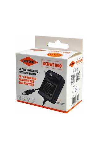 Sertec BCRW1000 1000 mAh Batarya ve Akü Şarj Aleti Siyah