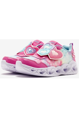 Skechers Heart Lights - Lovin Reflection Küçük Kız Çocuk Pembe Işıklı Spor Ayakkabı 302693n Pktq Pembe