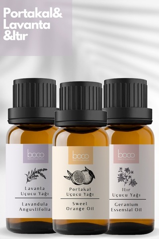 Boco Born In Cosmetics Itır + Lavanta + Portakal Saf Aromaterapi Uçucu Yağı 3 x 10 ML