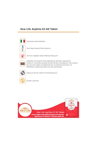New Life Algoste K2 60 Tablet 3 Adet