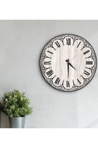 Bk Gift Dekoratif 45Cm Ahşap Duvar Saati-158
