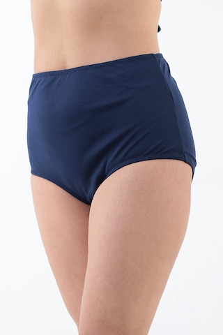 Kadın Büyük Beden Yüksek Bel Likralı Kumaş Toparlayıcı Bikini Altı Lacivert