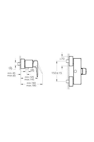 Artema Root Square A4276123 Ankastre Duş Bataryası Altın