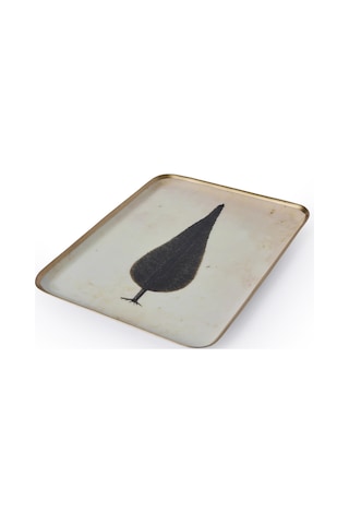 Yargıcı Ağaç Desenli Alüminyum Dikdörtgen Tepsi 25x20x1 Cm 26knhs1022c St