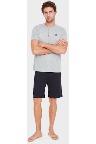 Mod Collection Erkek 3 Lü Pijama Takımı Gri 001