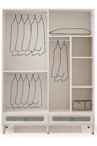 Uras Mdf 4 Kapılı Dolap Antrasit