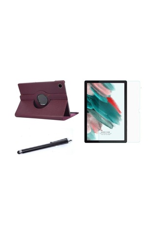 Samsung Galaxy Tab A8 10.5 Sm-x200 / Sm-x205 360 Rotating Stand Deri Kılıf Seti Kapaklı Kılıf