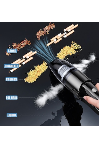 Lemestar Güçlü Emişli, Taşınabilir Araç İçi Mini Vakum Makinesi - Kuru Ve Islak Temizlik İçin