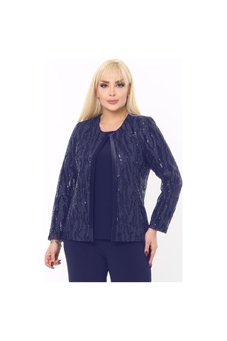 Büyük Beden 3771 Lacivert Ceket+bluz Takım 001