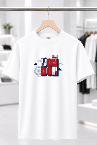 Bayloranzzo London %100 Pamuk Heavy Cotton Premium Kalite Unisex Tişört Beyaz