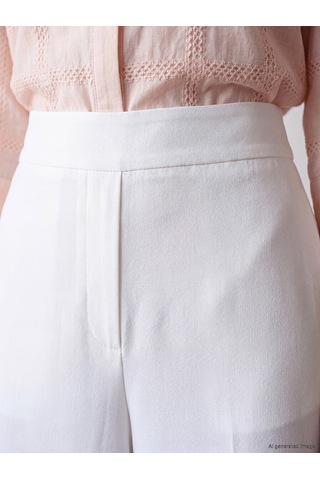 Lcw Everyday Beyaz Beli Lastikli Modal Karışımlı Kadın Pantolon