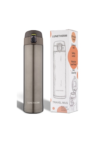 Lunetherm Sızdırmaz Vakumlu Çift Katmanlı Çelik Termos - GRİ
