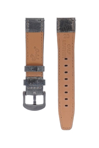 Fro Lw38-43 20 Mm Hakiki Deri Spor Gri Kordon Silver Toka