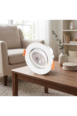 1 Adet Cata Ct 5204 Akik Beyaz Kasa 7w Sıva Altı Led Spot Beyaz Işık 6400k Renkli