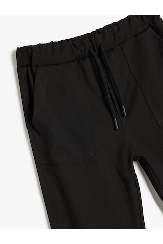 Koton Standart Bel Cepli Düğme Detaylı Basic Jogger Pantolon Siyah 5skb40058tw Siyah