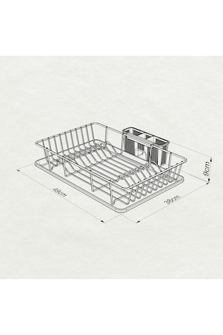 Teknotel Tek Katlı Bulaşıklık Tabaklık Krom Kb003 Şeffaf