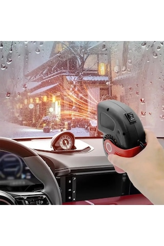 Dancemonkey 9769 12v Araç Isıtıcı Hafif Buz Çözme Ve Sis Giderme - Siyah/kırmızı