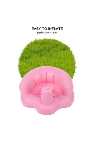 Şişme Bebek Sandalyesi Taşınabilir Çocuk Kanepesi Güvenlik Eğitim Koltuğu Bebek Arabası Oyun Banyo Zemin Plaj Havuz Kenarı Pvc Pembe