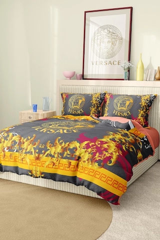 Marka Nevresim Takımı Çift Kişilik Pamuklu Saten Kumaş 6 Parça 3d Dijital Baskı Duvet Cover Set Model No:117 Renkli