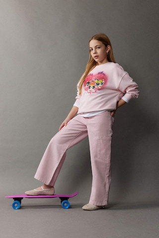 DeFacto Kız Çocuk Wide Leg Kargo Geniş Paça Jean Pantolon C0451A825SMPN122 Pembe