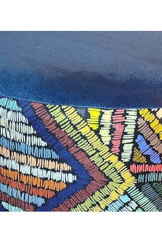 Puf Koltuk Tabure - Etna Gökkuşağı Mavi Lacivert