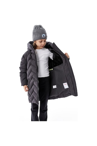 Benitto Kids Kız Çocuk Kapüşonlu Kışlık Şişme Mont 51353 Gri