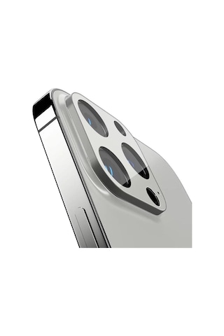 Spigen Apple İphone 13 Pro / 13 Pro Max İle Uyumlu Kamera Lens Camı Koruyucu Glas.tr Optik 2 Adet Silver - Agl04033 Beyaz