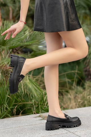 Daxtors Garantili D124 Kadın Kalın Taban Zincirli Loafer Günlük Ayakkabı 22sdaf100000008-130 001