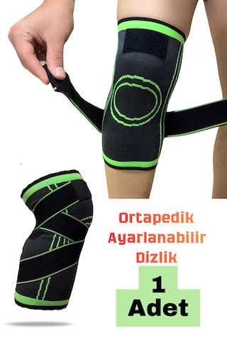 Medikal Dizlik Ayarlanabilir Diz Koruyucu Set Desteği 1 Adet Yeşil