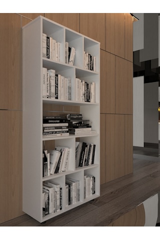 Beyaz Dekorasyon Kitaplık D/32 G/81 Y/180