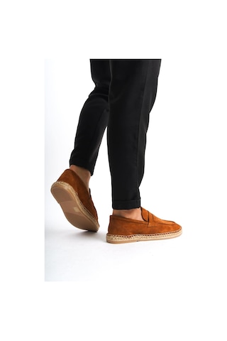 Mubiano Hakiki Deri Summer Erkek Jüt Taban Taba Süet Espadril & Loafer -mssr1274-tb Taba