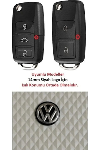 Volkswagen Anahtar Logosu Amblemi +a Kalite 14 Mm 1.4 Cm 2 Adet