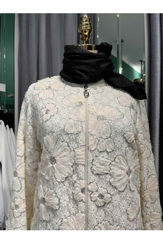 Selinada Güpürlü Giyçık - Ekru - 42 Ekru