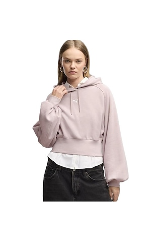 Puma Ess Cropped Hoodie Kadın Sweatshirt 636671-49 Pembe