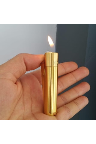 Kutulu Gazlı Metal Gövde Clipper Çakmak Sarı