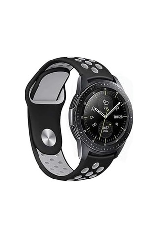 - Gear S2 20mm Rhn İle Uyumlu Rhn Krd-02 Silikon Kordon Siyah Kırmızı